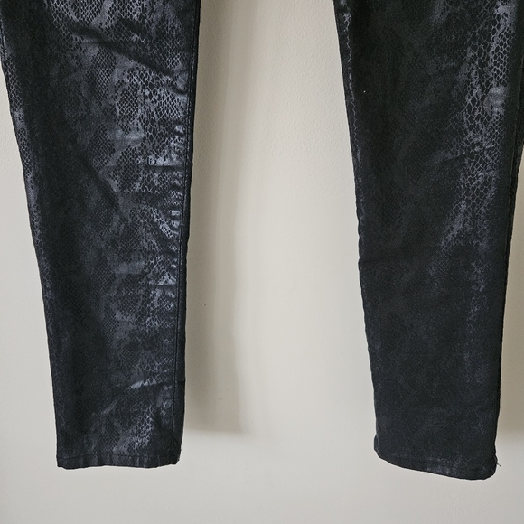 Bevy Flog Black Python Snakeskin Shely Drawstring Pants - Picture 7 of 15